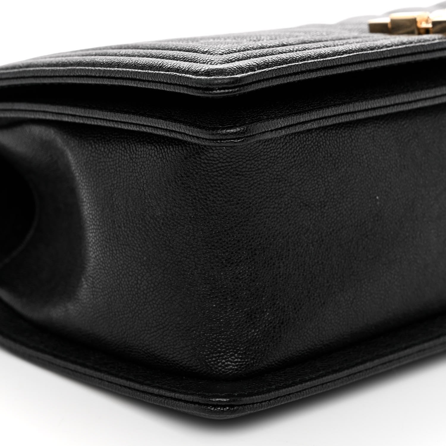 Chanel Caviar Chevron Quilted Medium Boy Flap Black 8 of 11
