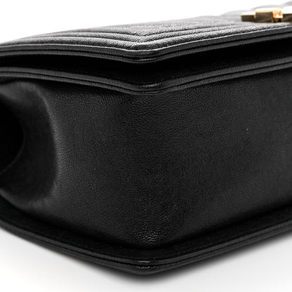 Chanel Caviar Chevron Quilted Medium Boy Flap Black 8 of 11