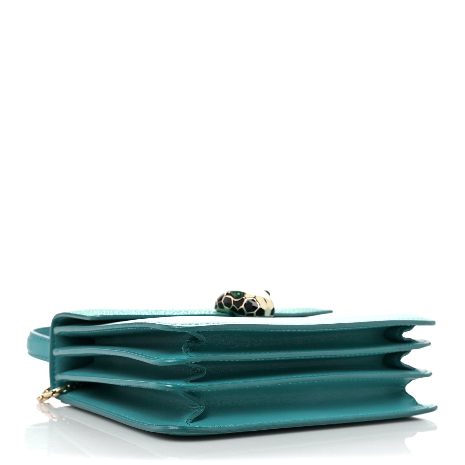 Bulgari Calfskin Galuchat Serpenti Forever Crossbody Green 4 of 10