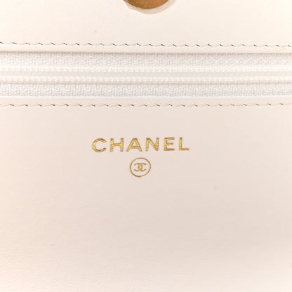 Chanel Shiny Crumpled Calfskin Quilted Chanel 19 Wallet On Chain WOC White 6 of 11