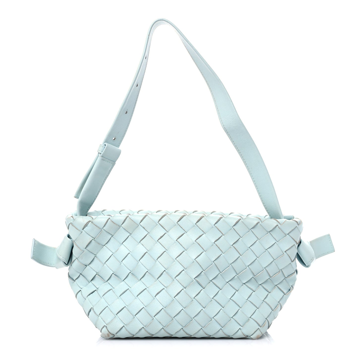 Nappa Intrecciato Tie Shoulder Bag Blue