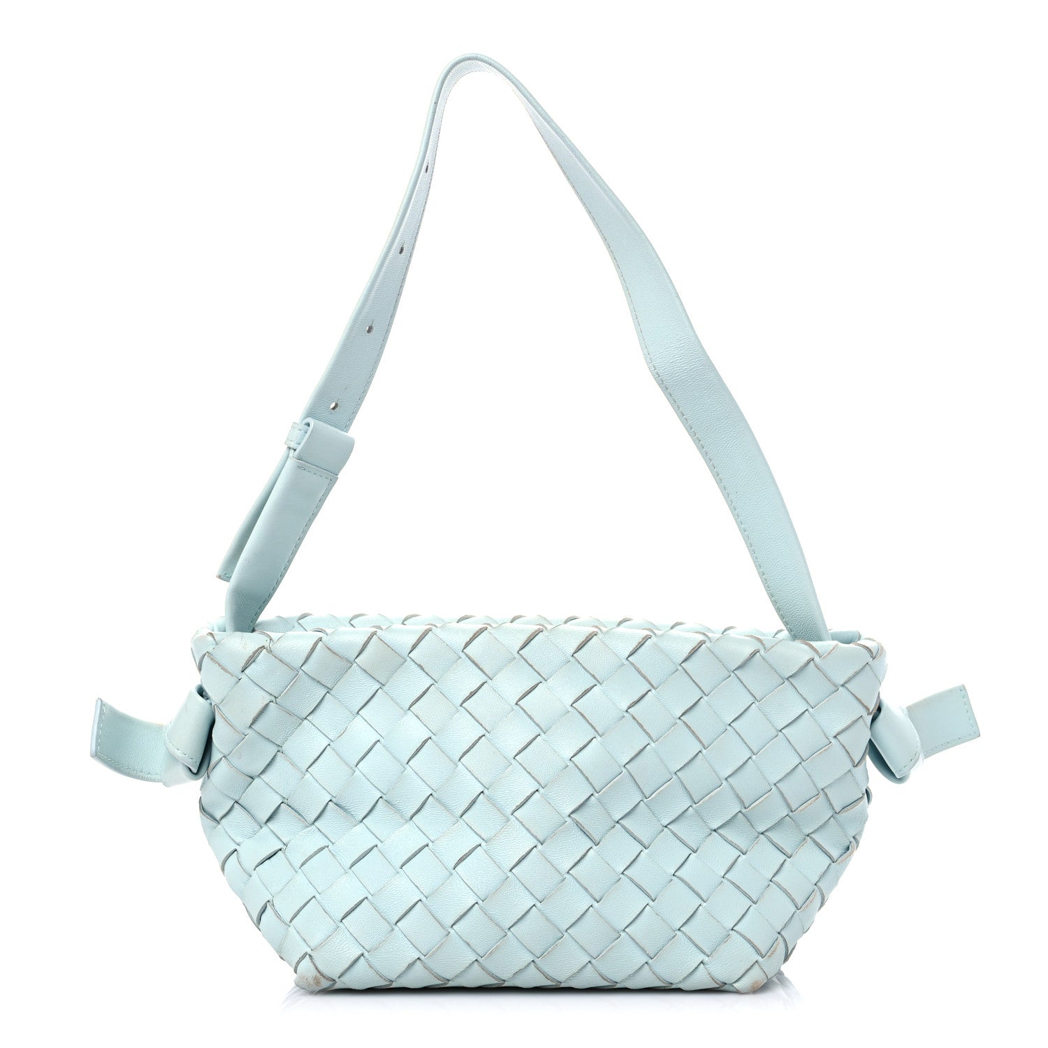 Bottega Veneta Nappa Intrecciato Tie Shoulder Bag Blue 1 of 18
