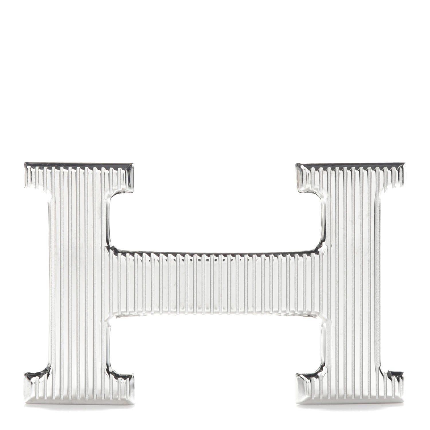 Hermes Palladium Strie 32mm H Belt Buckle 1 of 4