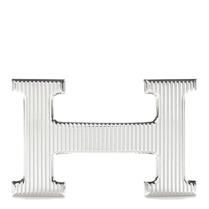 Hermes Palladium Strie 32mm H Belt Buckle 1 of 4