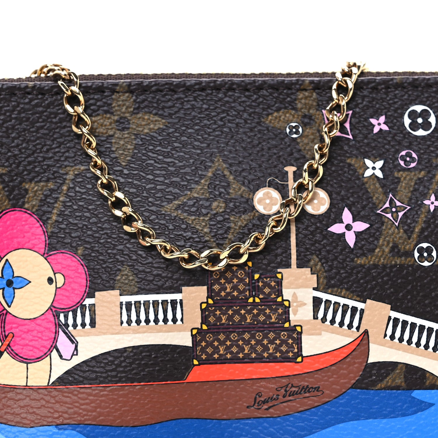 Louis Vuitton Monogram 2019 Christmas Animation Mini Venice Pochette Accessories Blue 8 of 10