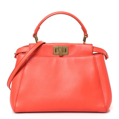 Fendi Nappa Mini Peekaboo Iconic Satchel Azalea 1 of 10