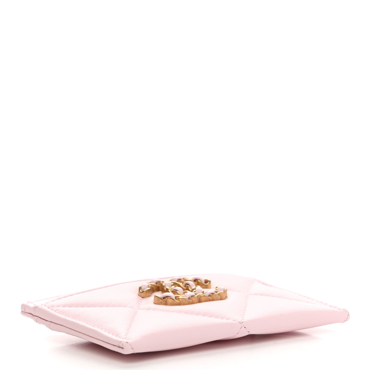 Chanel Lambskin Quilted Chanel 19 Card Holder Light Pink 4 of 8