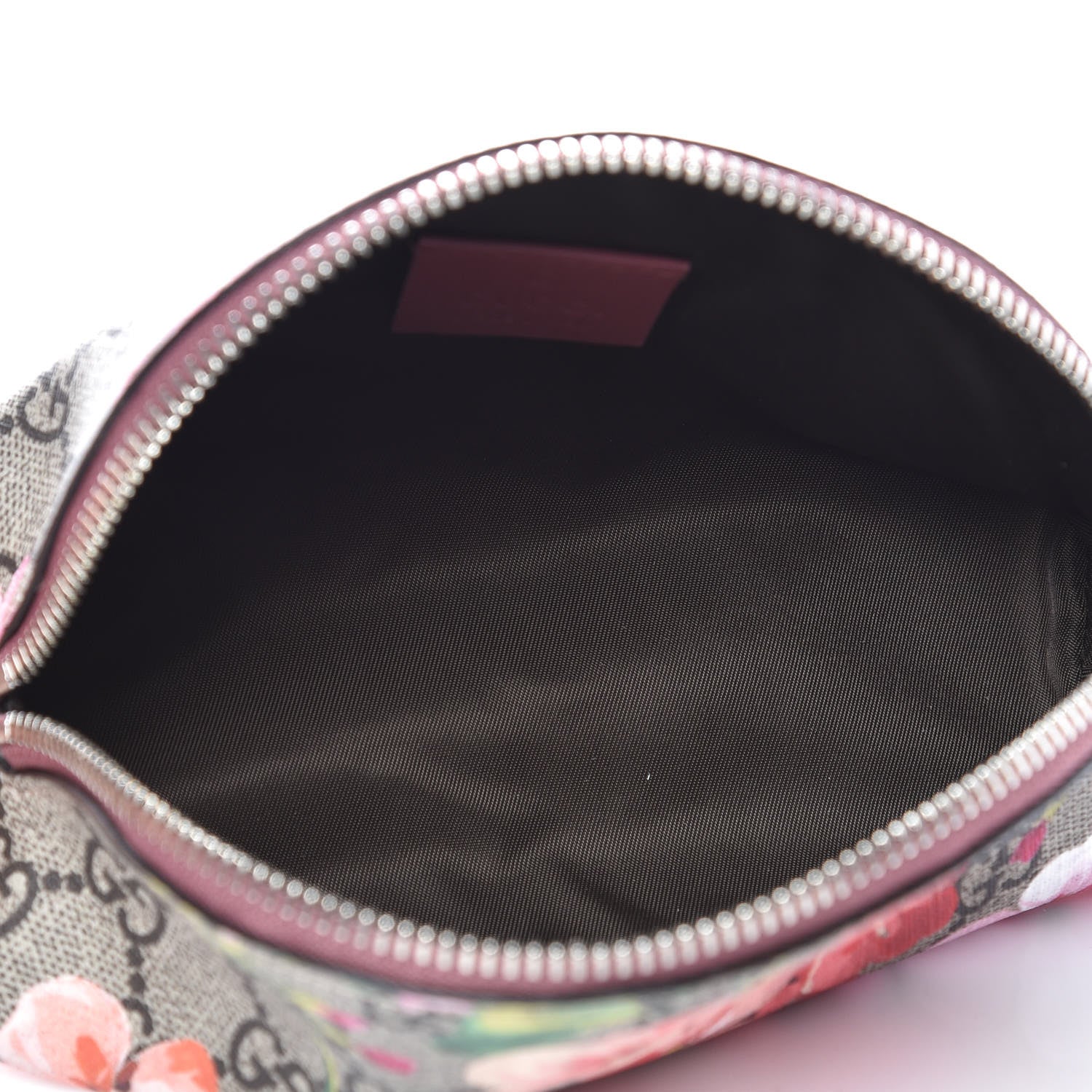 Gucci GG Supreme Monogram Blooms Small Pouch Cosmetic Case Beige Multicolor Dry Rose 5 of 9