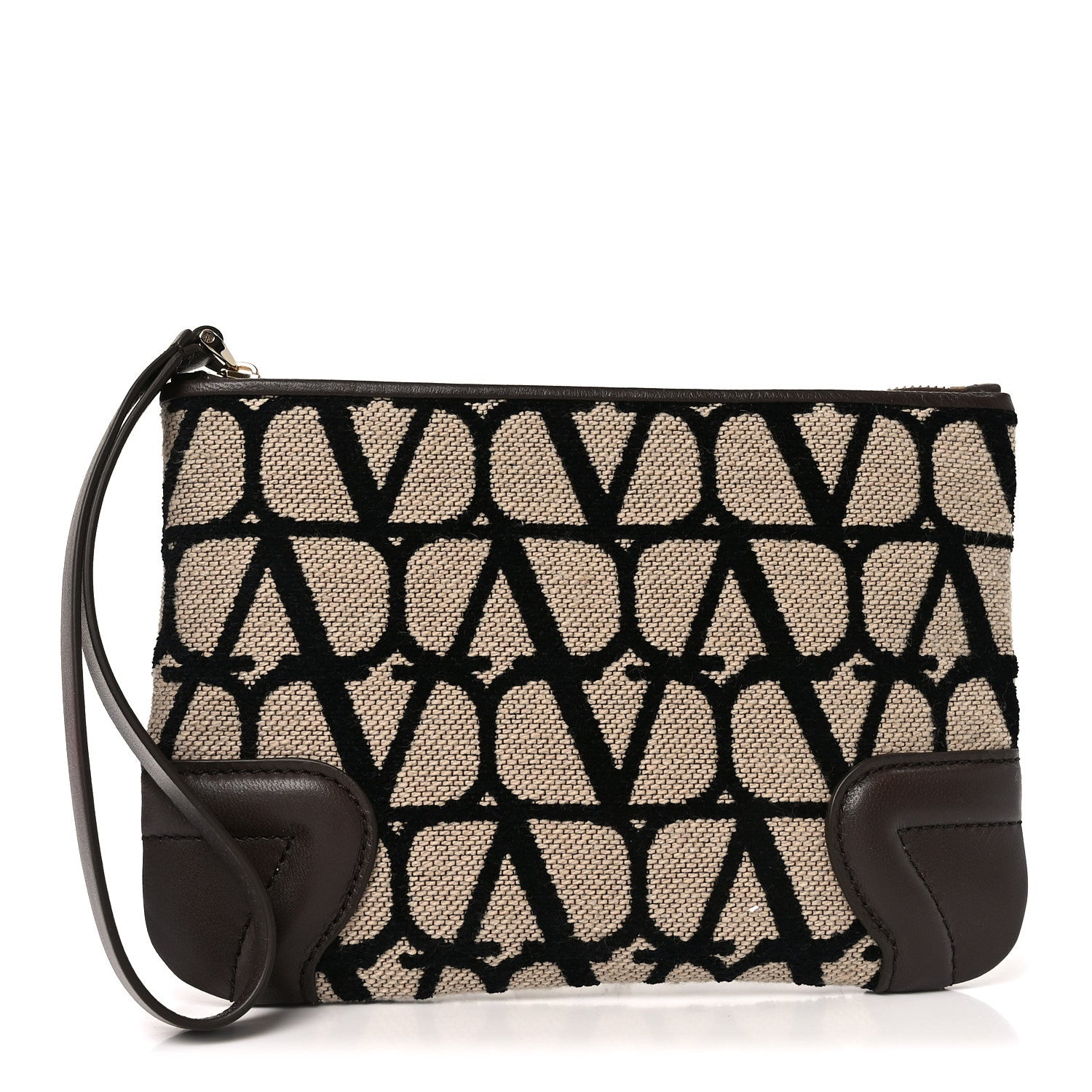 Valentino Garavani Toile Iconographe Pouch Naturale Black Fondant 1 of 7
