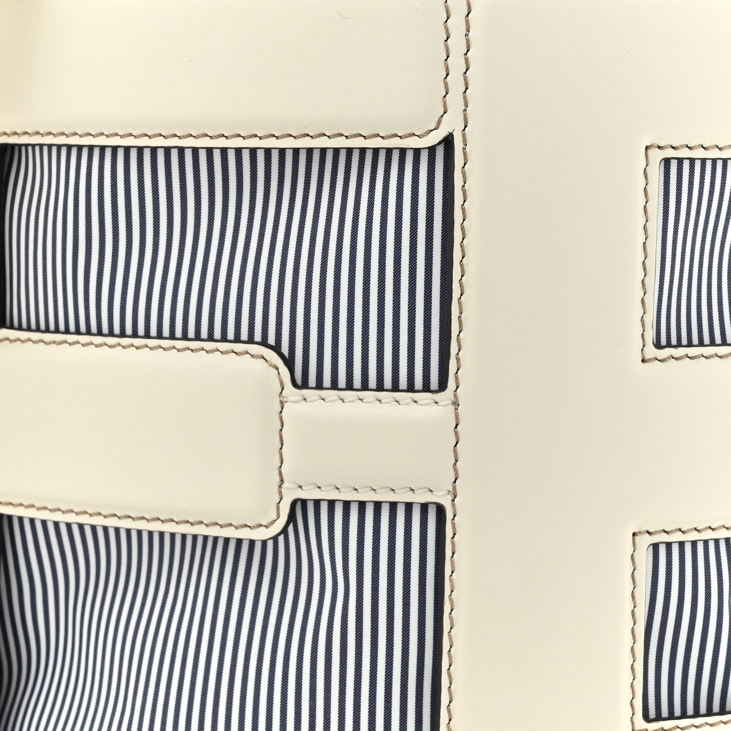 Fendi Nylon Vitello King Logo Step Out Bucket Bag White Rice Mirto 8 of 10