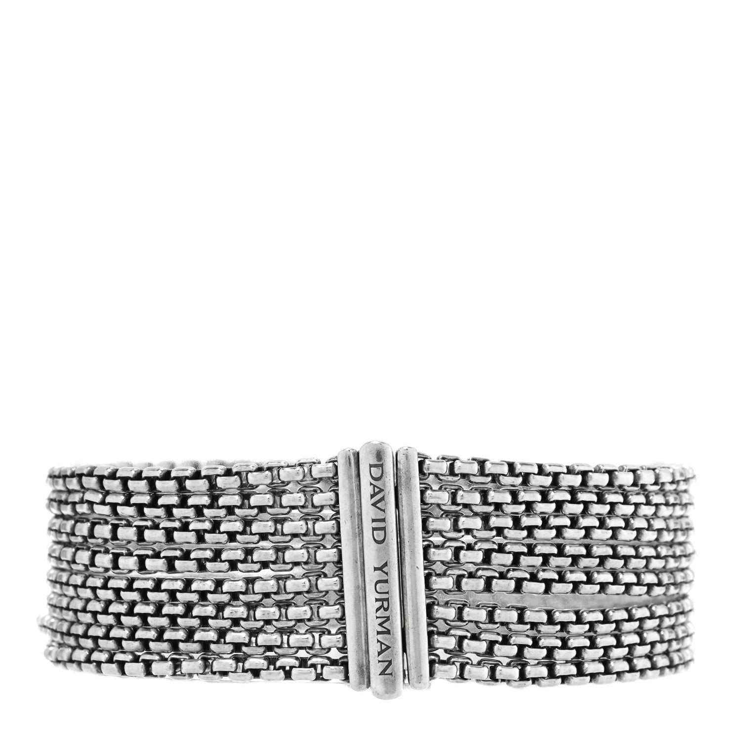 David Yurman Sterling Silver Multi-Row Box Chain Bracelet 2 of 3
