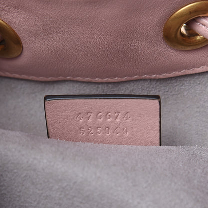 Gucci Calfskin Matelasse Sylvie Web GG Marmont Bucket Bag Perfect Pink 7 of 9