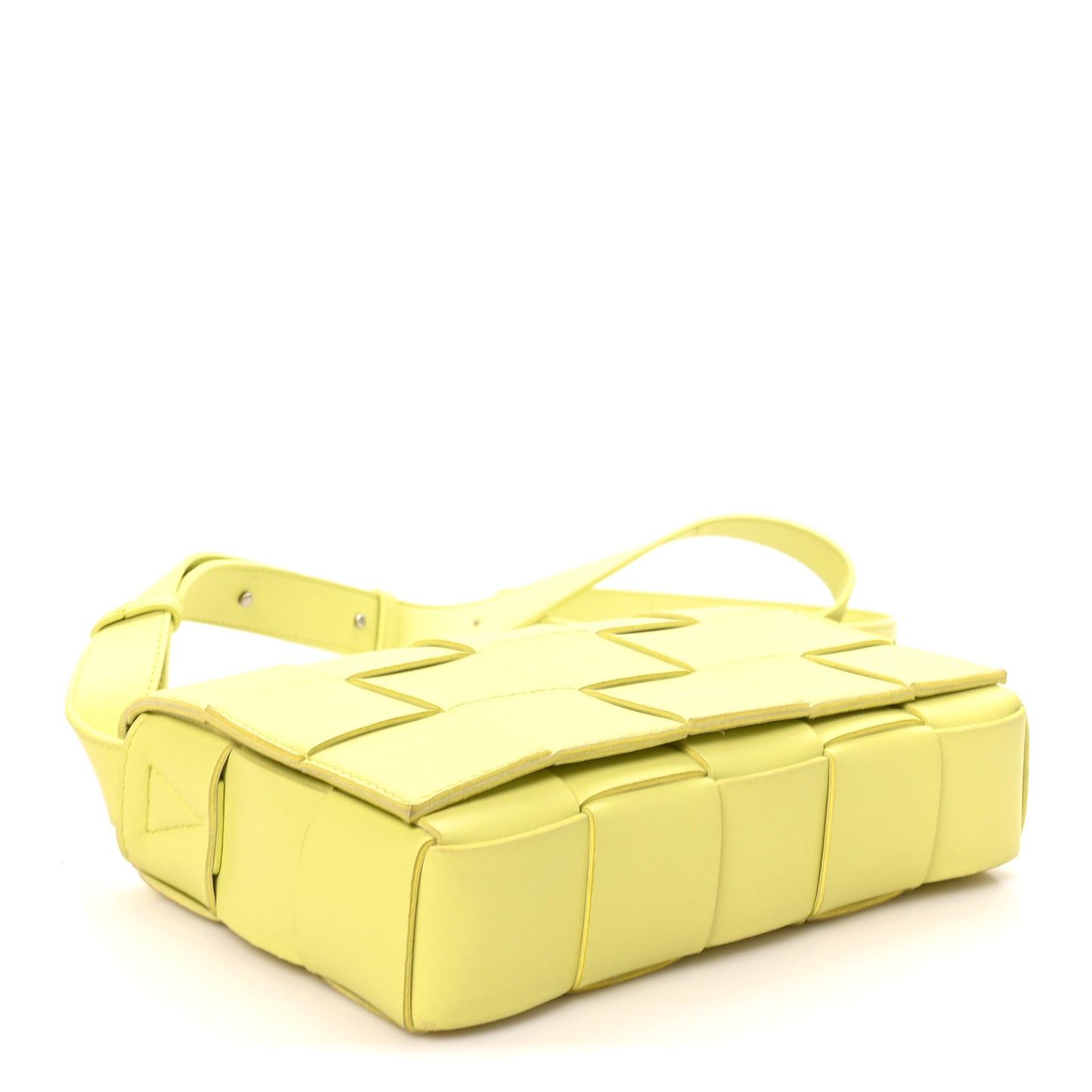 Lambskin Maxi Intreccio Cassette Crossbody Bag Seagrass