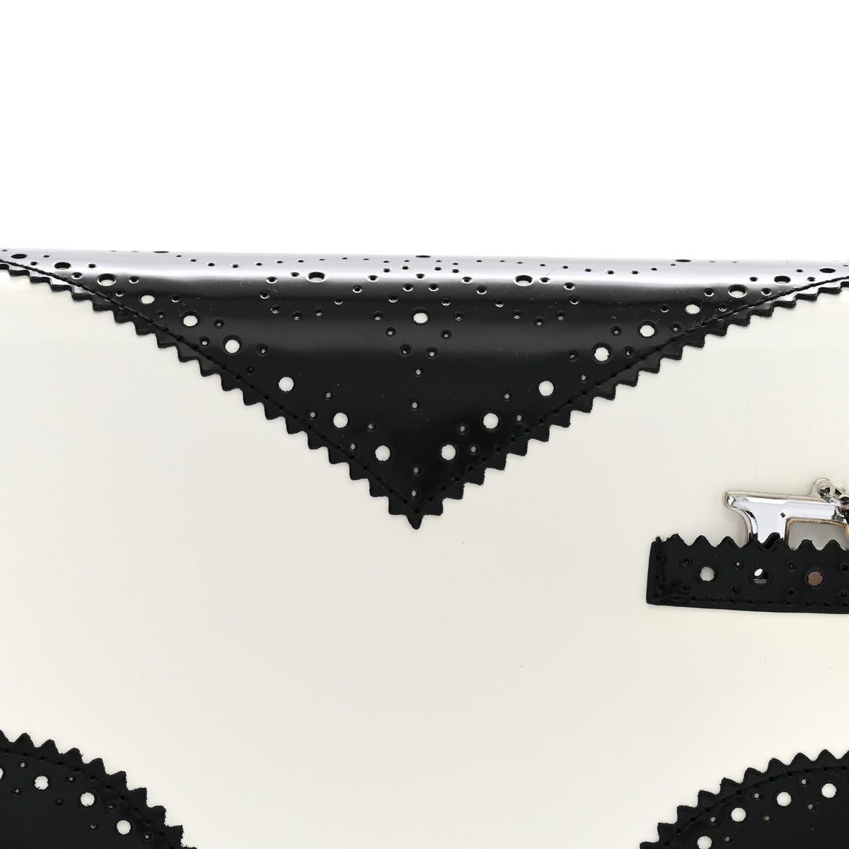 Christian Dior Patent Calfskin D Trick Shoulder Bag Black White 8 of 12