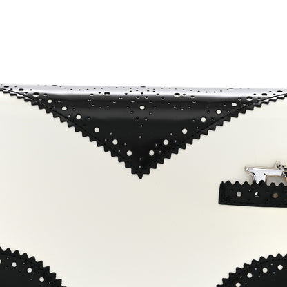 Christian Dior Patent Calfskin D Trick Shoulder Bag Black White 8 of 12