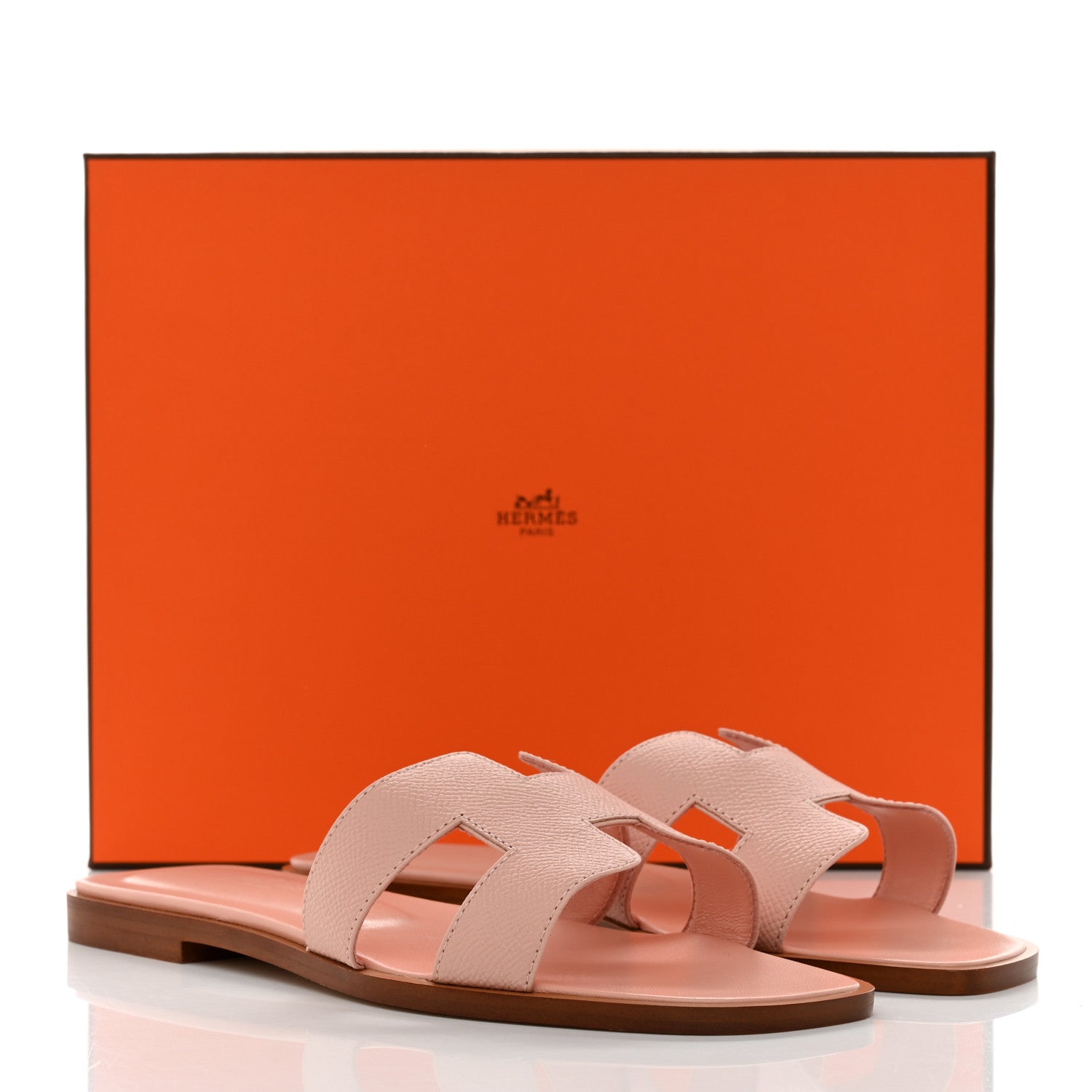 Hermes Epsom Oran Sandals 37 Rose Pale 9 of 9