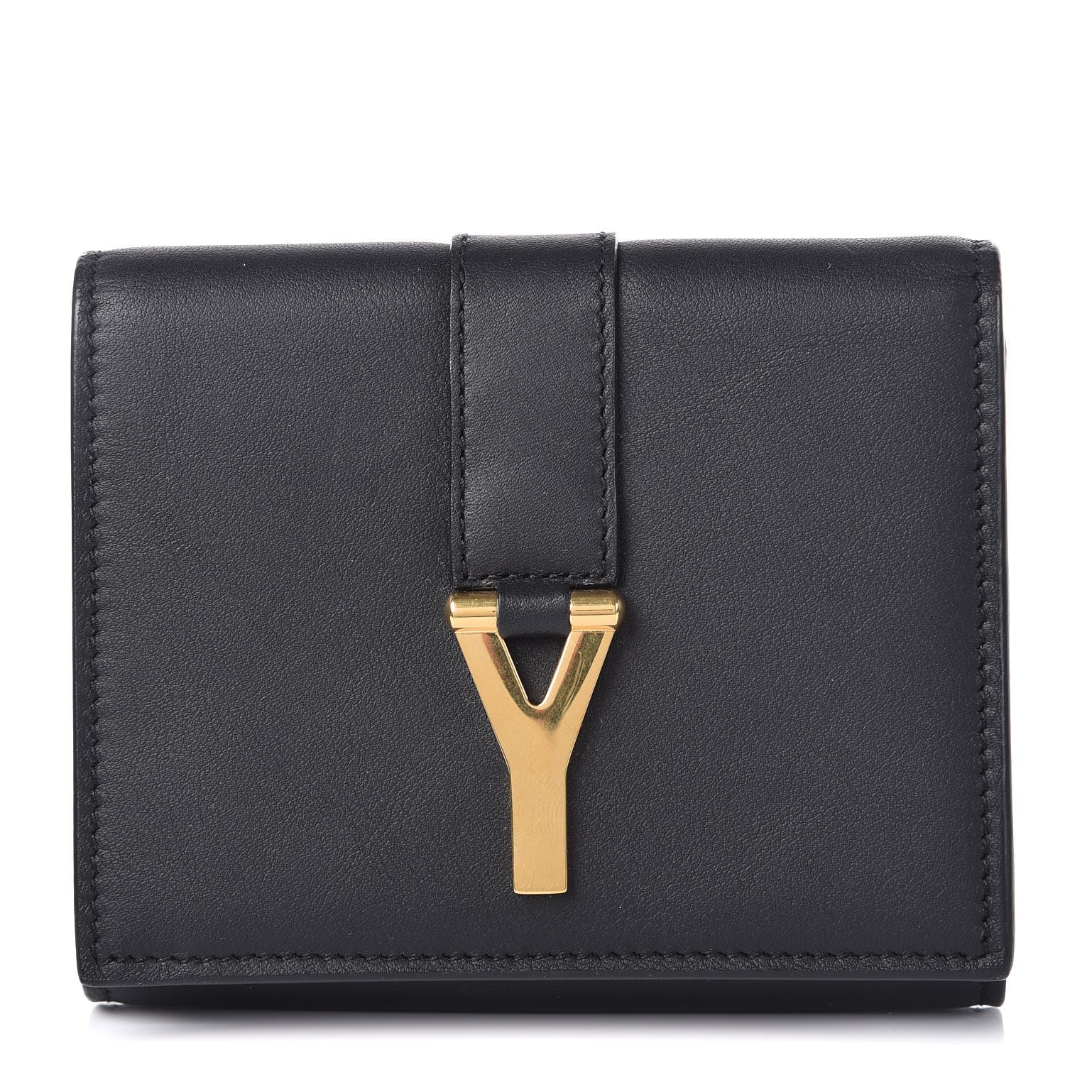 Saint Laurent Calfskin Classic Y Compact Wallet Black 1 of 7
