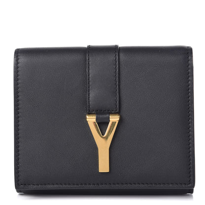 Saint Laurent Calfskin Classic Y Compact Wallet Black 1 of 7