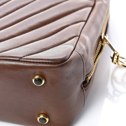 Chanel Lambskin Chevron Quilted Shoulder Bag Brown 20 of 24