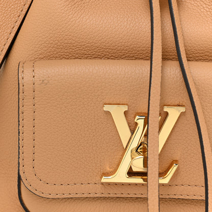 Louis Vuitton Calfskin Lockme Bucket MM Arizona Beige 7 of 11