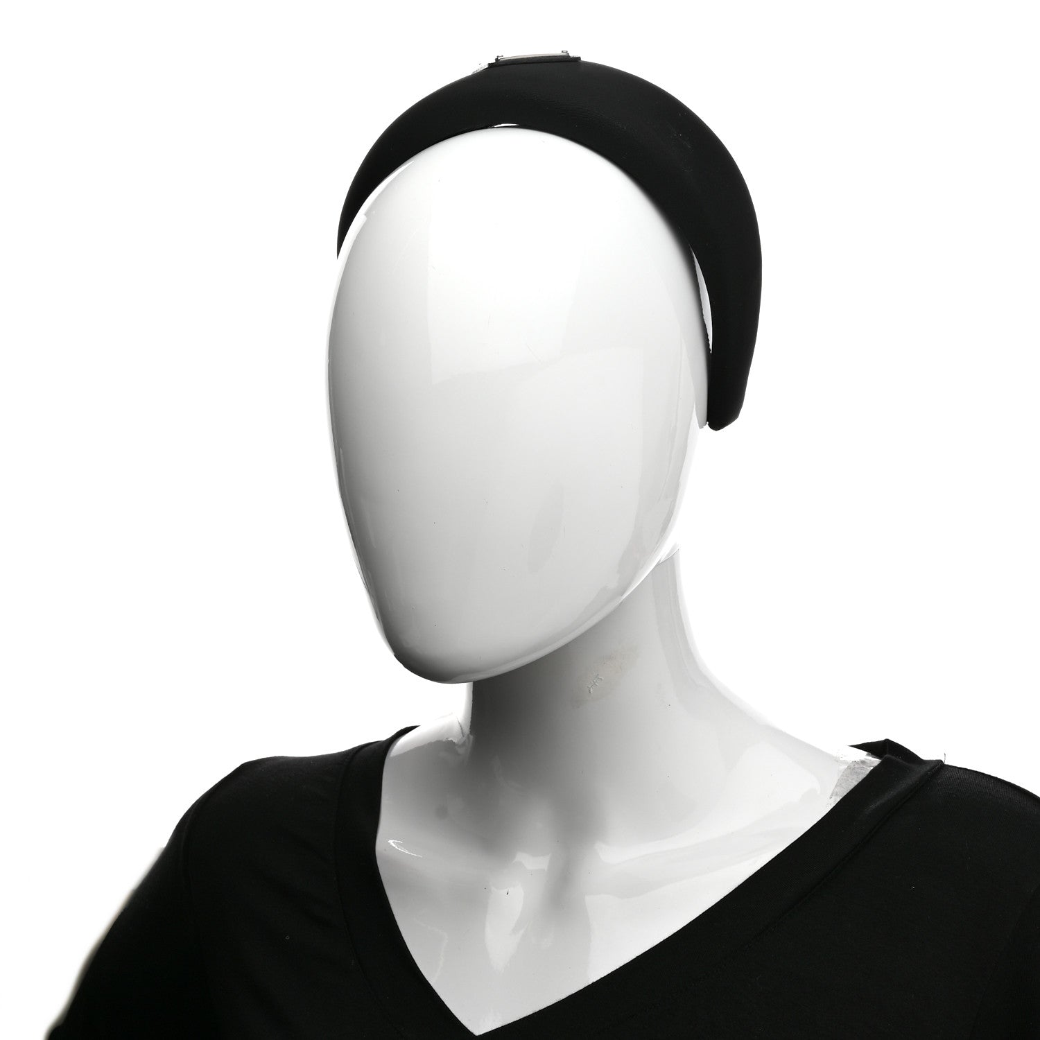 Prada Re-Nylon Metal Triangle Logo Headband Black 2 of 7