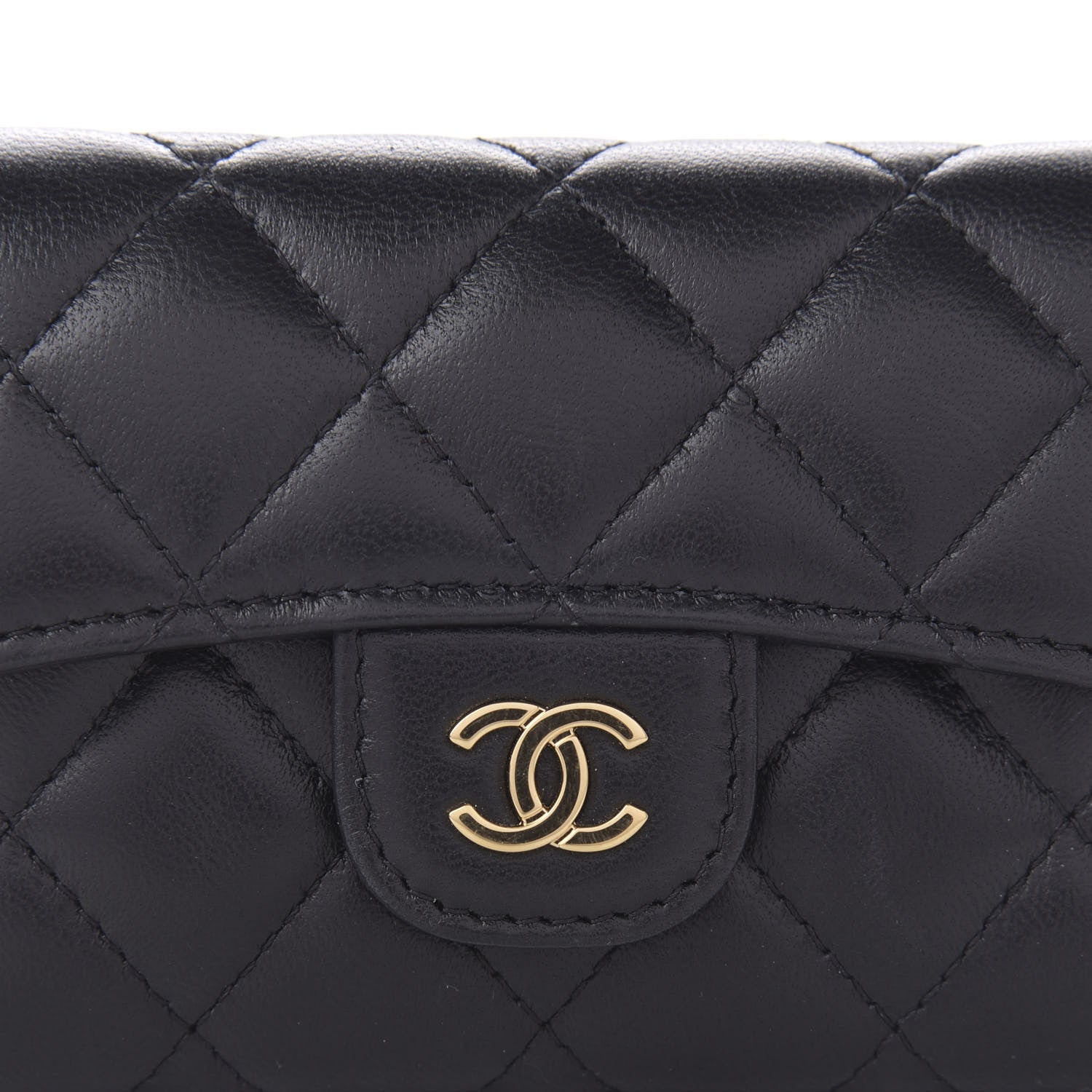 Chanel Lambskin Quilted Flap Card Holder Black 9 of 11