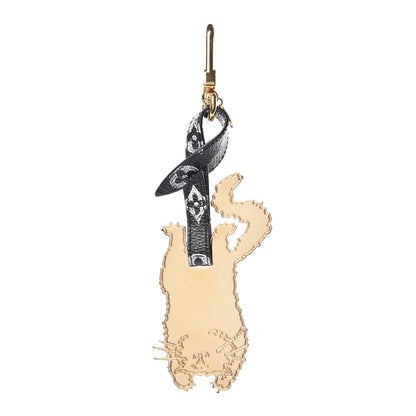 Louis Vuitton Catogram Flying Cat Bag Charm Key Holder Gold Black 1 of 5