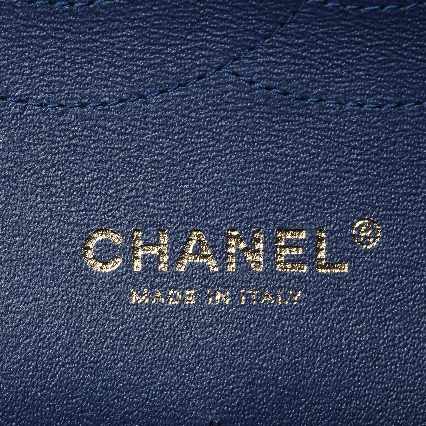 Patent Quilted Jumbo Double Flap Blue