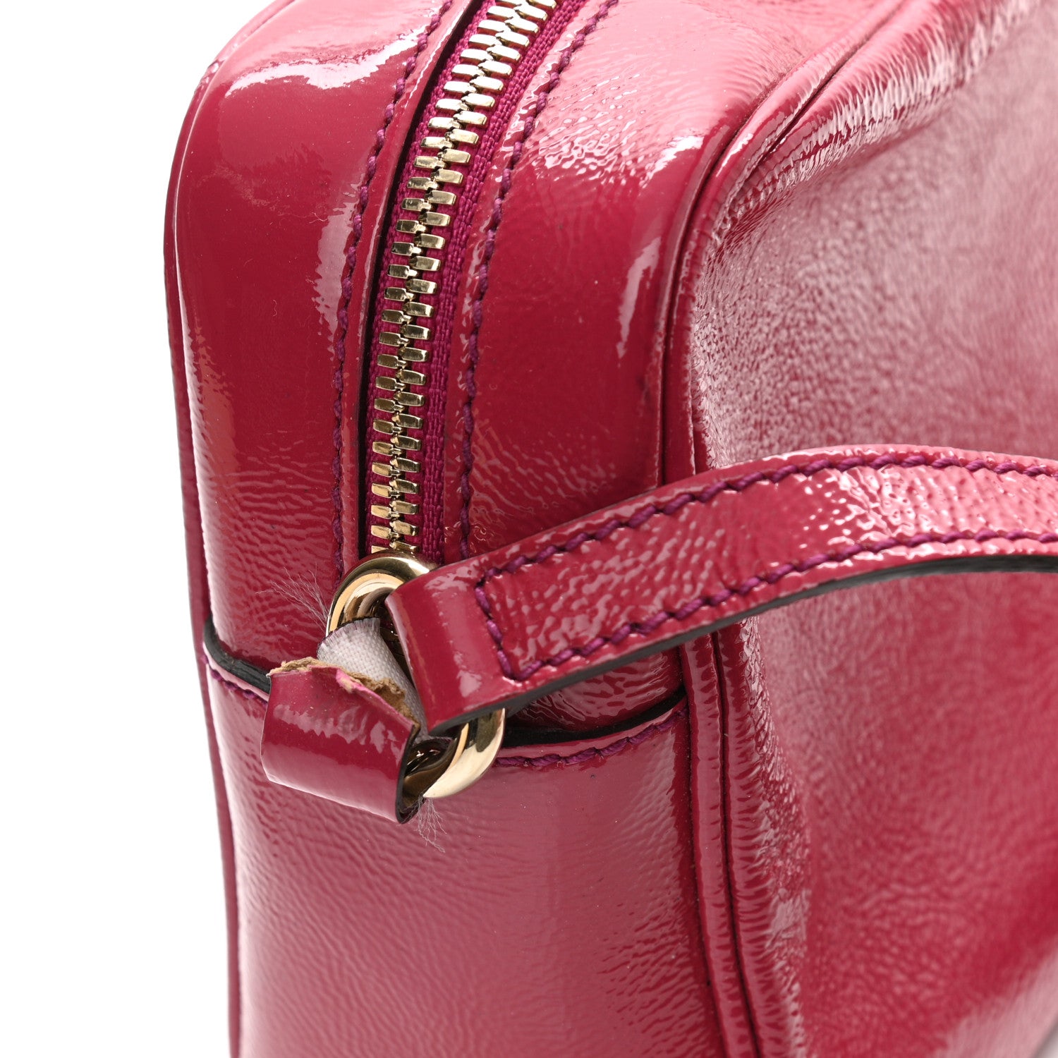 Gucci Soft Patent Small Soho Disco Bag Bright Bougainvillea 11 of 11