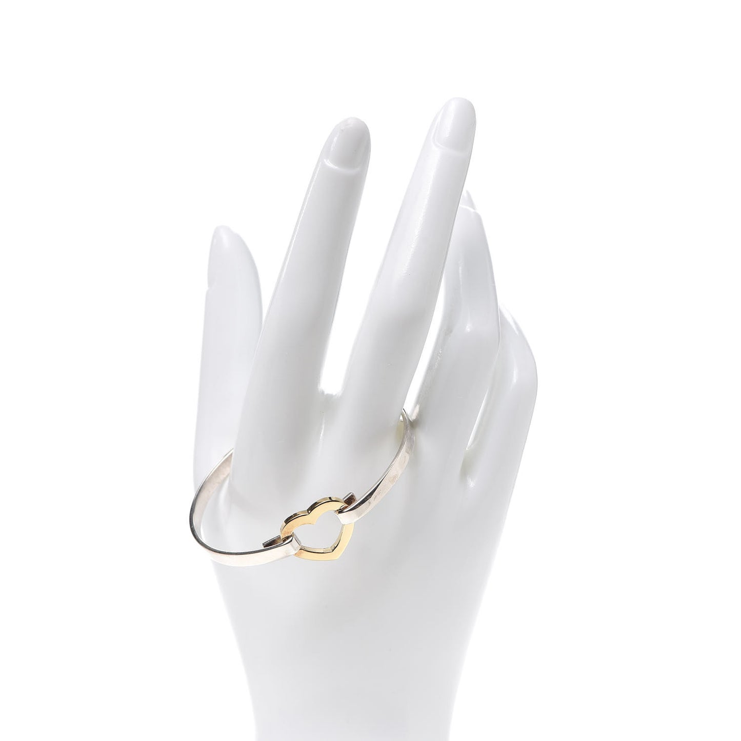Sterling Silver 18K Yellow Gold Heart Buckle Bracelet