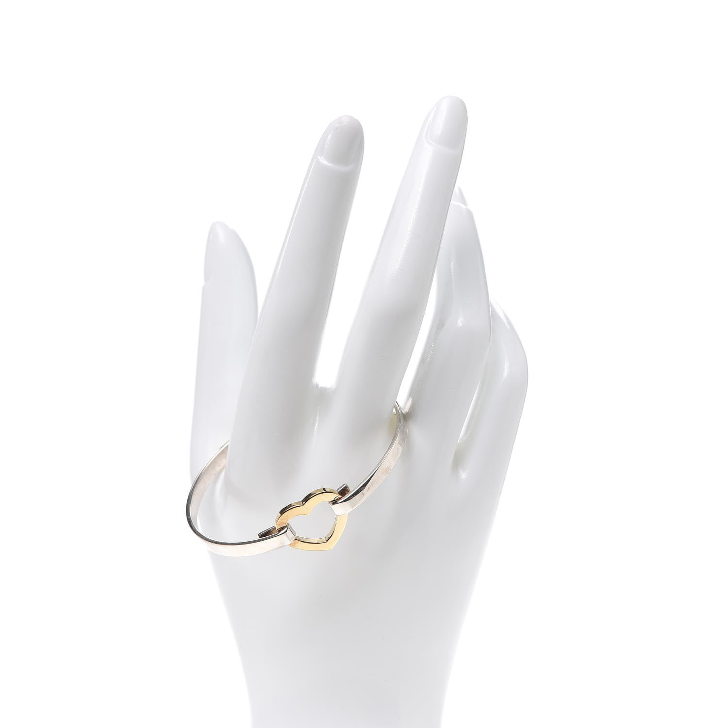 Tiffany Sterling Silver 18K Yellow Gold Heart Buckle Bracelet 2 of 4