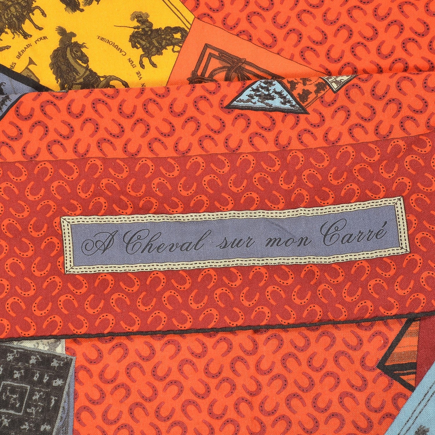 Hermes Cashmere Silk A Cheval Sur Mon Carre Shawl 140 5 of 5