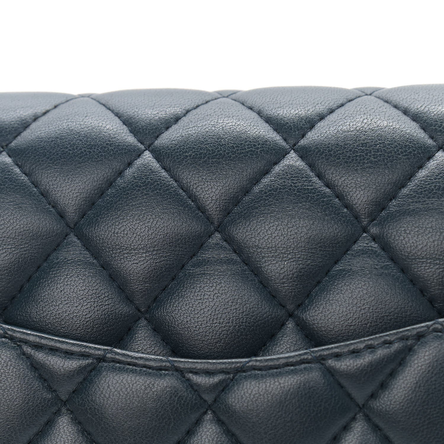 Chanel Lambskin Quilted Medium Double Flap Dark Blue 16 of 16