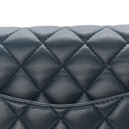 Chanel Lambskin Quilted Medium Double Flap Dark Blue 16 of 16