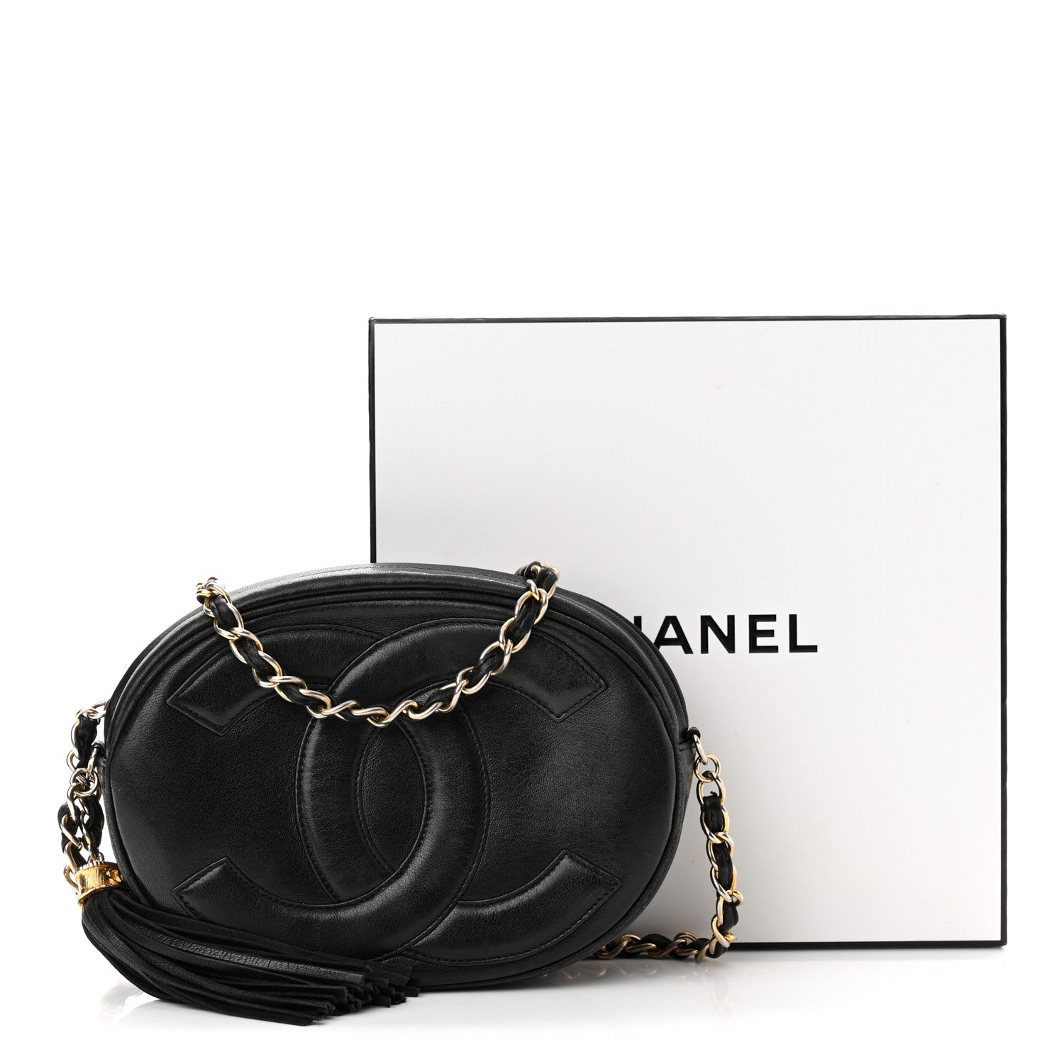 Chanel Lambskin Tassel Round Camera Case Black 8 of 8