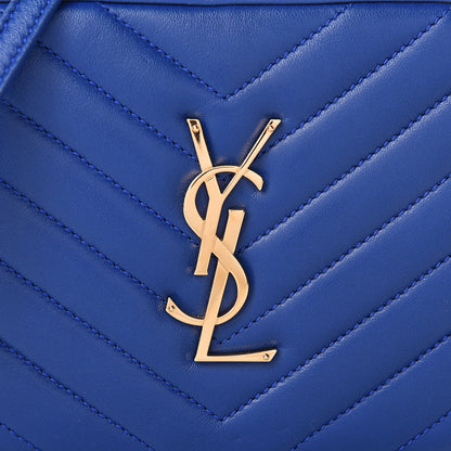Saint Laurent Lambskin Chevron Small Classic Monogram Camera Bag Blue Majorelle 8 of 11