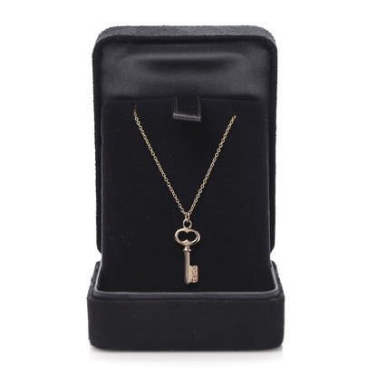 Tiffany 18K Rose Gold Mini Key Pendant Necklace 6 of 6