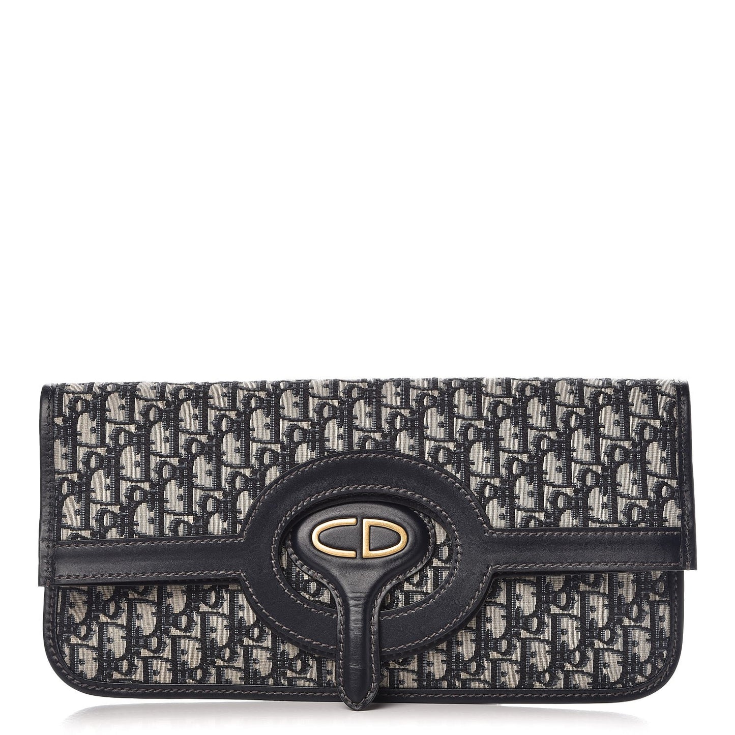 Oblique Fold Over Clutch Blue