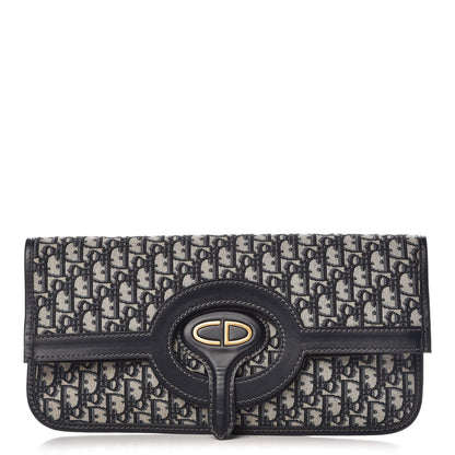 Christian Dior Oblique Fold Over Clutch Blue 1 of 9