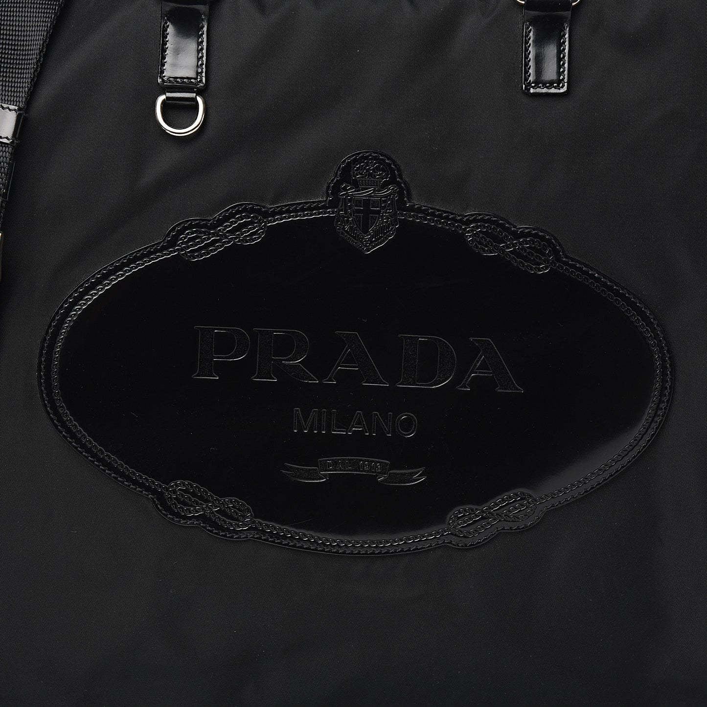Tessuto Nylon Logo Tote Black