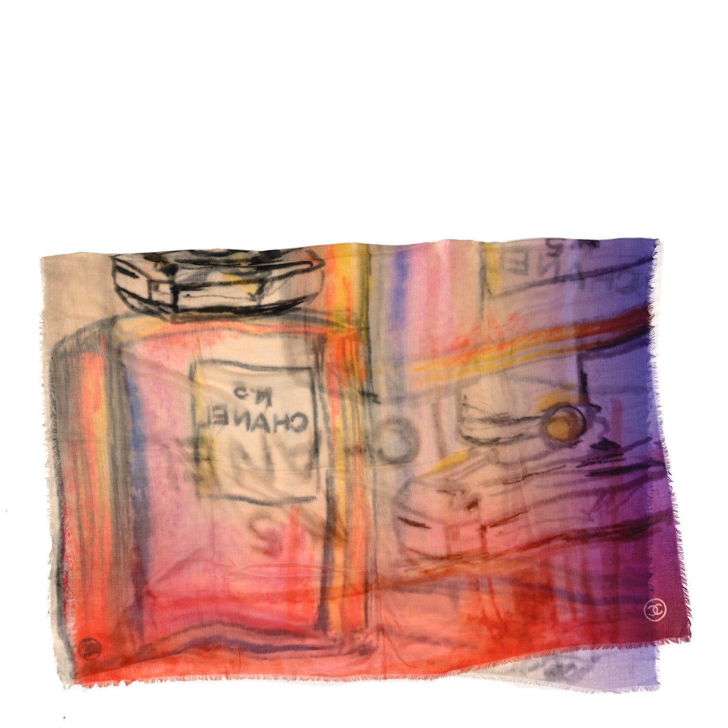 Chanel Cashmere CC No 5 Scarf Shawl Multicolor 2 of 3
