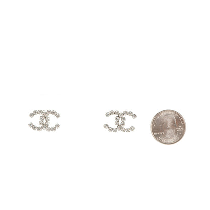 Chanel Crystal CC Earrings Silver 2 of 4