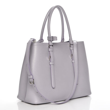 Prada Saffiano Cuir Medium Double Handle Tote Glicine 3 of 9