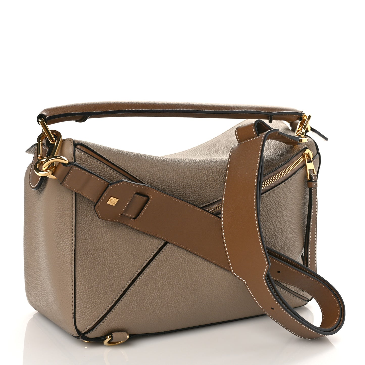 Calfskin Medium Puzzle Bag Sand Mink