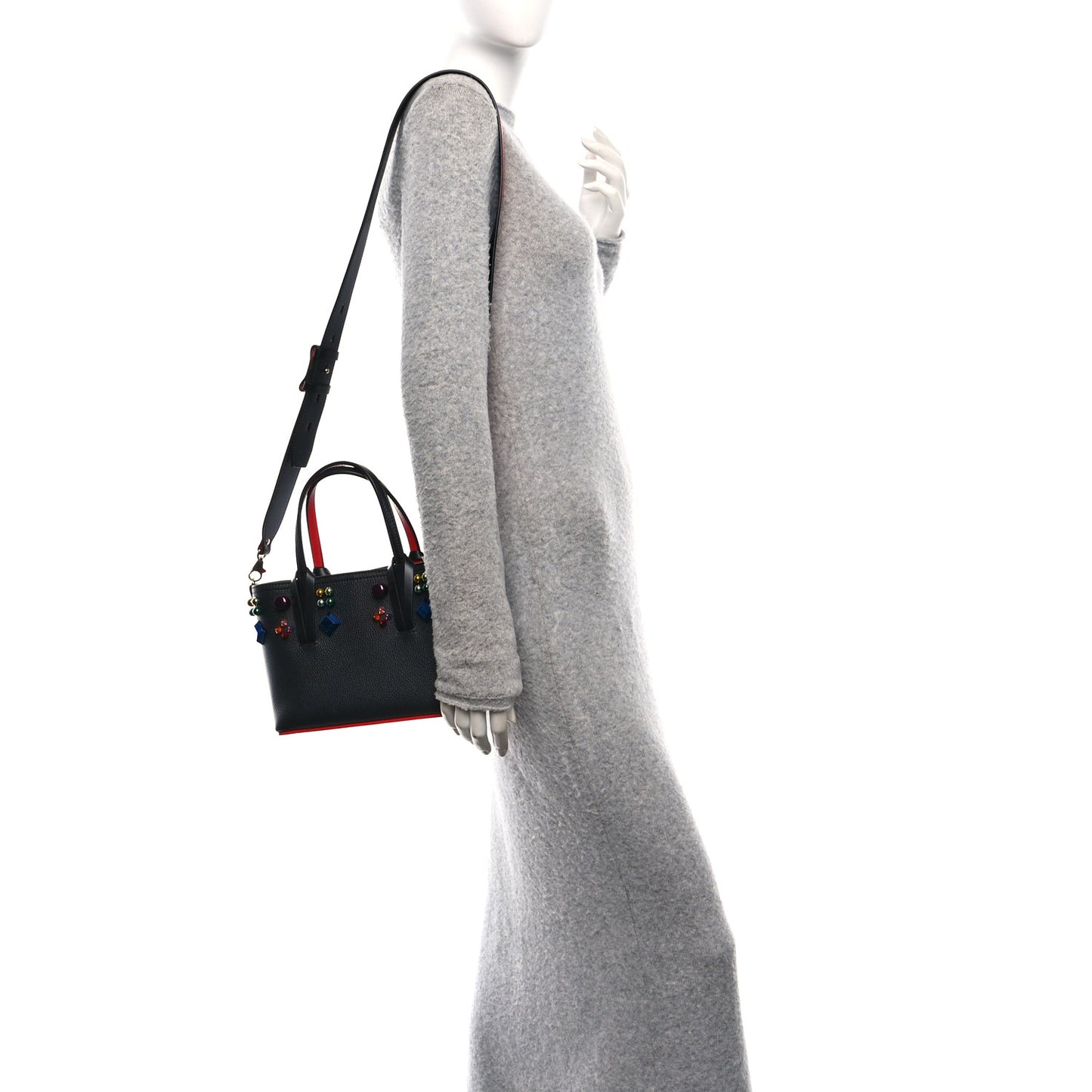 Calfskin Embellished Mini East West Cabata Tote Black
