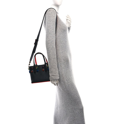 Christian Louboutin Calfskin Embellished Mini East West Cabata Tote Black 2 of 10