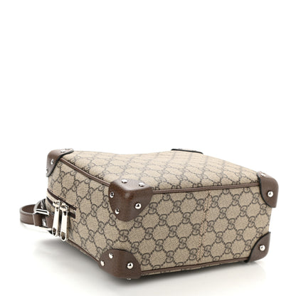 Gucci GG Supreme Monogram Textured Calfskin Square Messenger Bag Beige Ebony New Acero 4 of 9