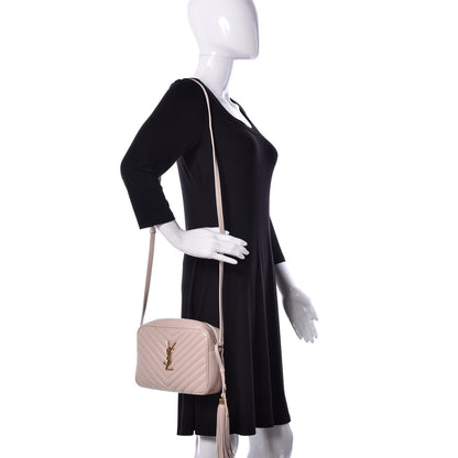 Saint Laurent Calfskin Matelasse Monogram Lou Camera Bag Nude Powder 2 of 12