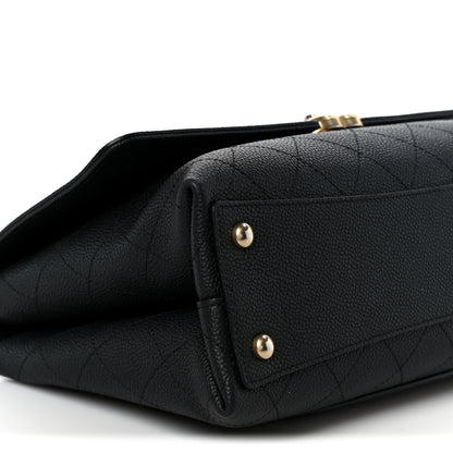 Chanel Grained Calfskin Stitched Flap Black 9 of 10