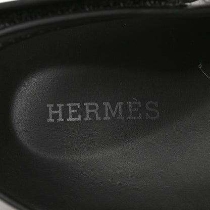 Hermes Parachute Fabric Calfskin Womens Electric Sandals 39 Black 6 of 8
